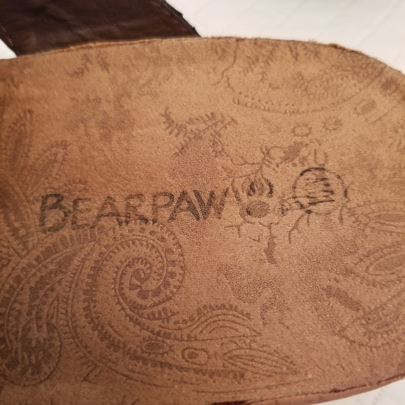 BearPaw Kai II Sandals Slides Straps Women's Size 10W Dark Brown Paisley Sole - Picture 6 of 7